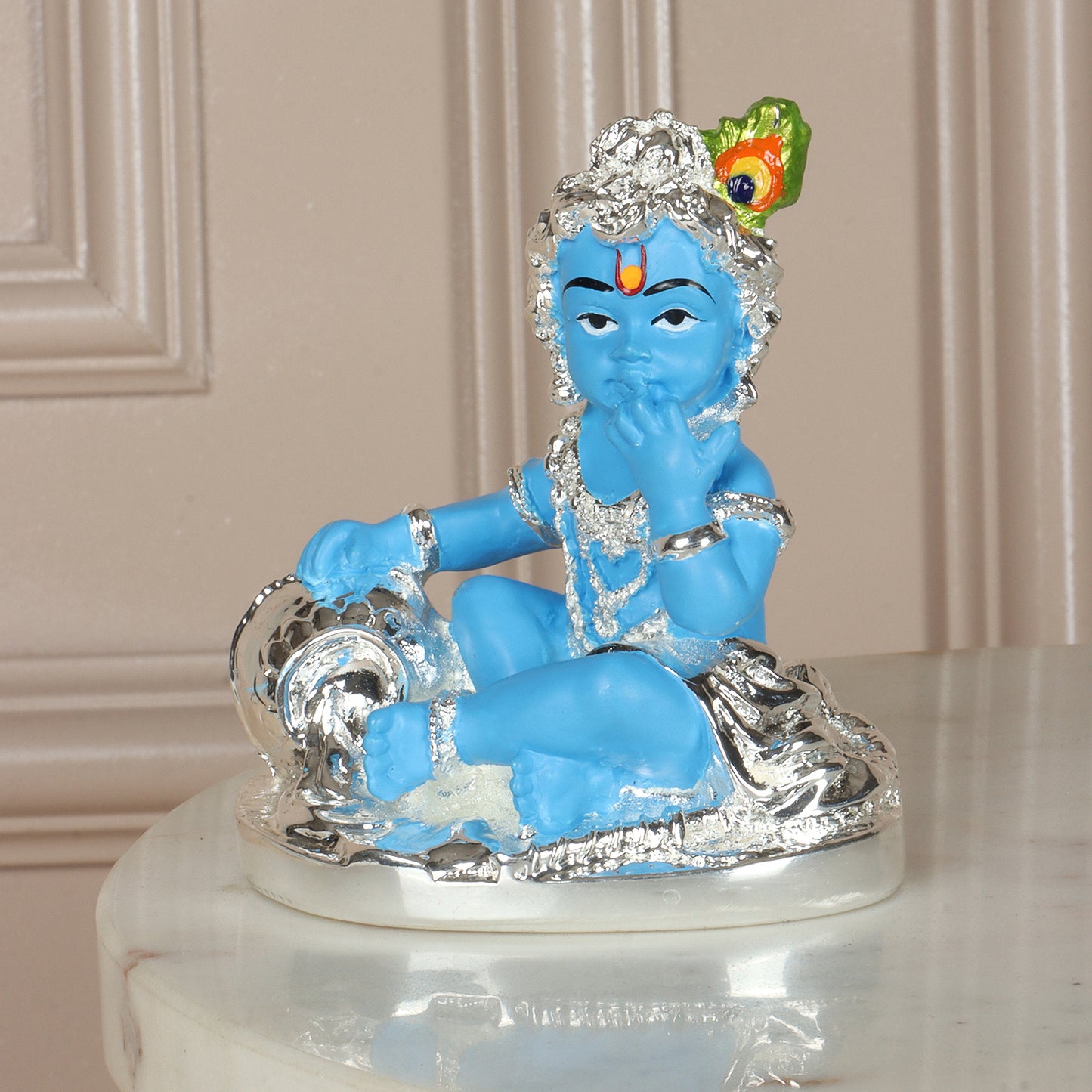 Baby Krishna Figurine in Blue