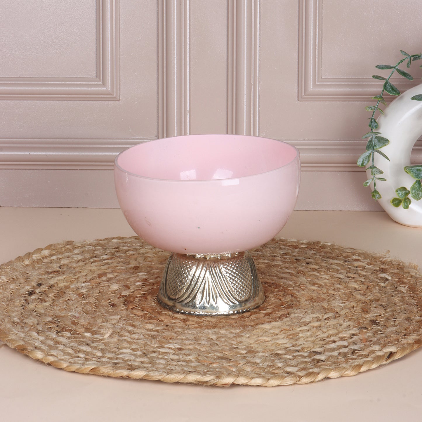 Pink Glass Basket