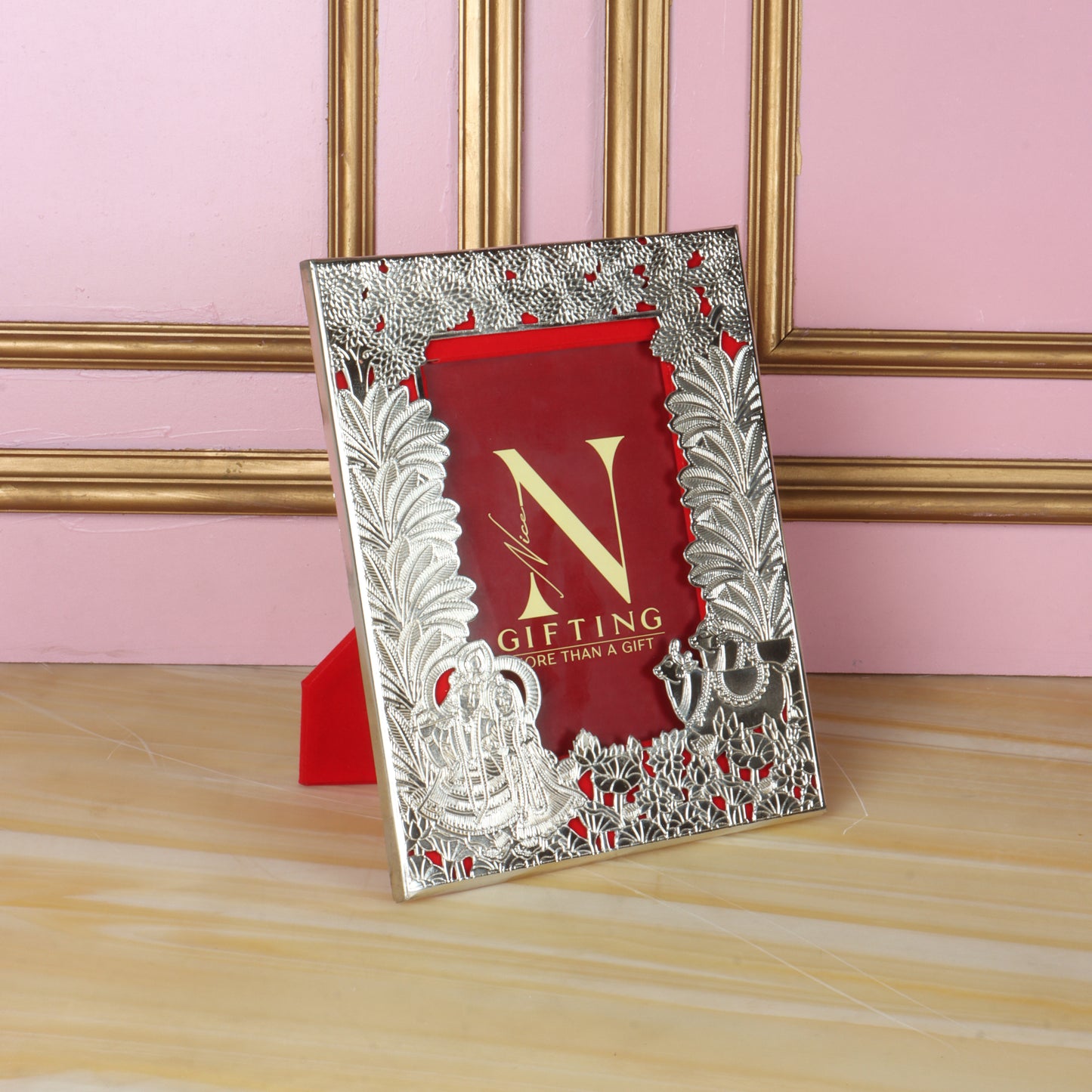 Radha Krishna German Silver Photo Frame